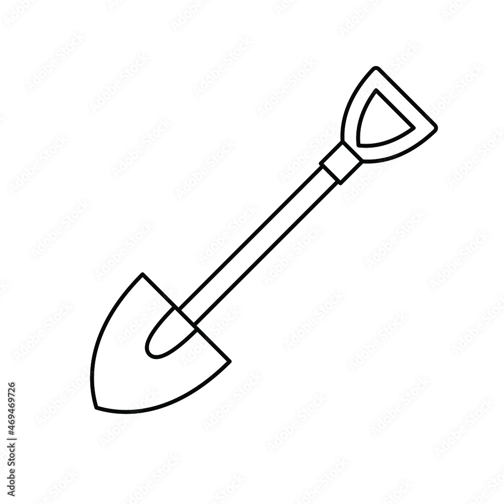 Shovel icon. Shovel for digging and construction. Hand tool linear icon. Vector illustration. Shovel linear symbol Shovel icon. Shovel for digging and construction. Hand tool linear icon. Vector illustration. Shovel linear symbol