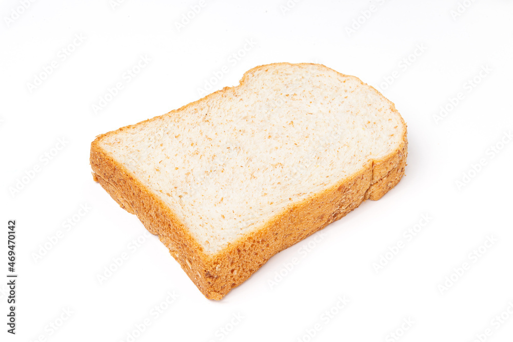 Isolated slice whole wheat bread or wholemeal bread. Isolated slice whole wheat bread or wholemeal bread.