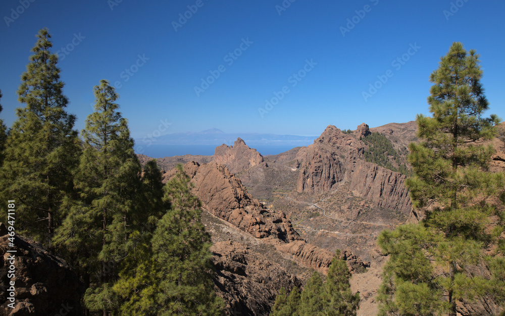 Gran Canaria, central montainous part of the island, Las Cumbres, ie The Summits
, landscapes along popular hiking route Camino de Plata