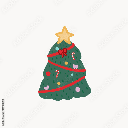 Wallpaper Mural Illustration of cute cozy hand drawn Christmas tree Torontodigital.ca