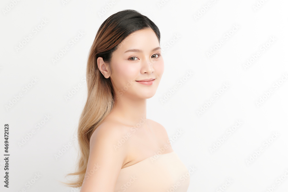 Beautiful young asian woman with clean fresh skin on white background, Face care, Facial treatment, Cosmetology, beauty and spa, Asian women portrait. Beautiful young asian woman with clean fresh skin on white background, Face care, Facial treatment, Cosmetology, beauty and spa, Asian women portrait.
