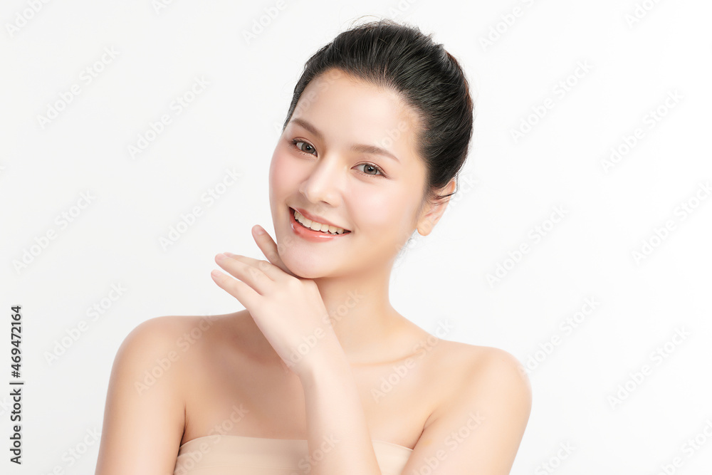 Beautiful young asian woman with clean fresh skin on white background, Face care, Facial treatment, Cosmetology, beauty and spa, Asian women portrait. Beautiful young asian woman with clean fresh skin on white background, Face care, Facial treatment, Cosmetology, beauty and spa, Asian women portrait.