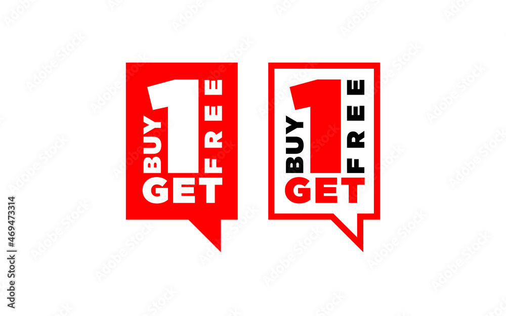 Illustration vector of the buy one get one lettering text template design Illustration vector of the buy one get one lettering text template design