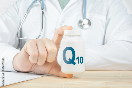 Essential supplement COQ10, copper for human. doctor recommends taking coenzyme q10, copper. doctor talks about Benefits of q10. COQ10 Health Concept photo