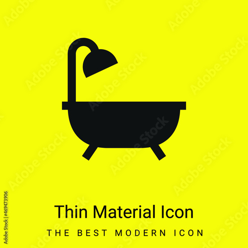 Bathtub minimal bright yellow material icon