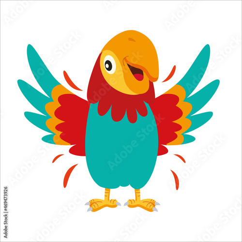 A Colorful Parrot On White Background
