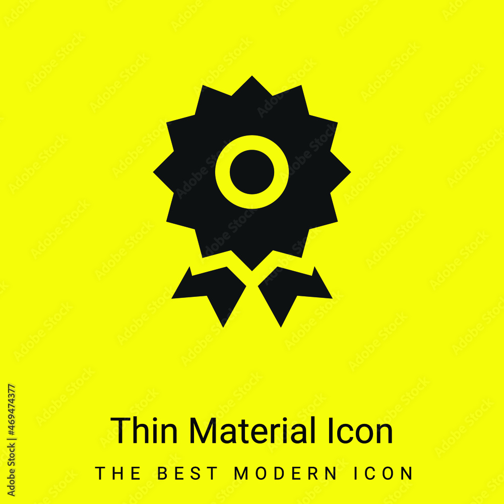 Fototapeta premium Award minimal bright yellow material icon