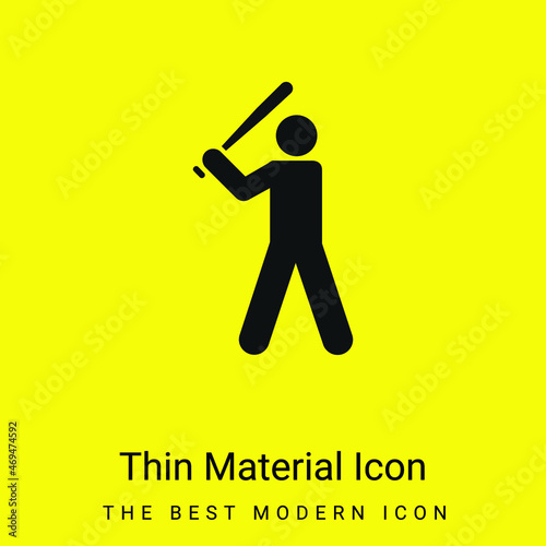 Baseball Player minimal bright yellow material icon