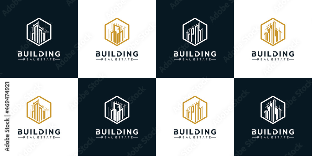 set of Building logo design