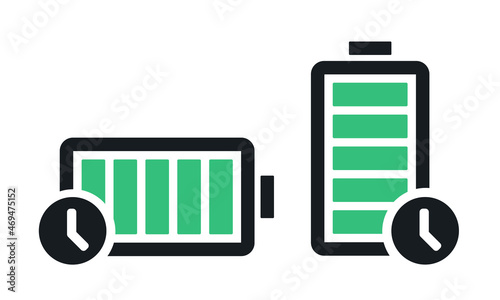 Battery time icon. Long battery life. Illustration vector