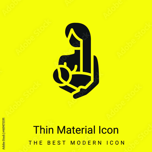 Breastfeeding minimal bright yellow material icon