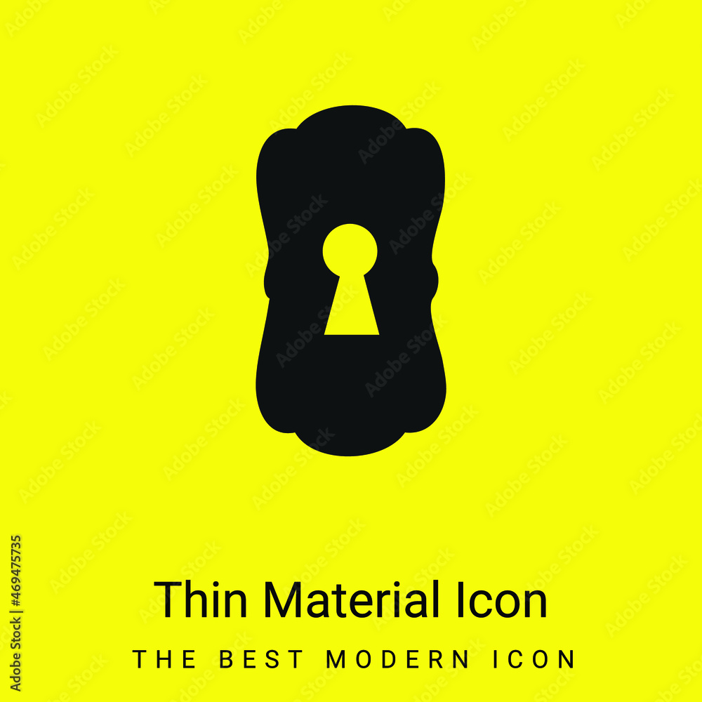 Big Keyhole Black Shape minimal bright yellow material icon Big Keyhole Black Shape minimal bright yellow material icon