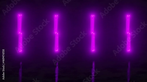 The bright neon word 