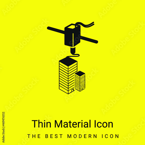 3d Printer Printing minimal bright yellow material icon