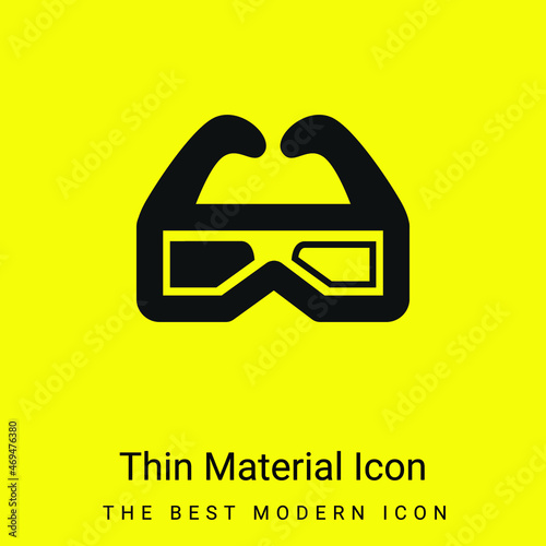 3d Glasses For Cinema minimal bright yellow material icon