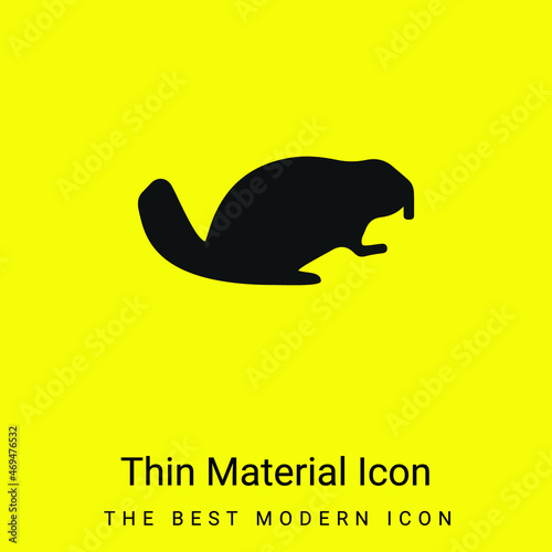 Beaver Facing Right minimal bright yellow material icon