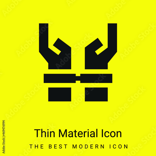Arrested minimal bright yellow material icon