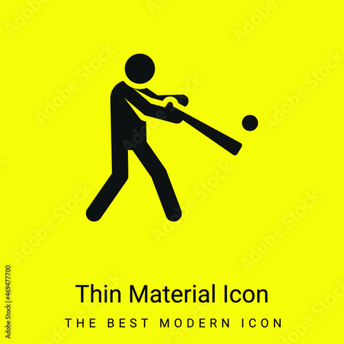 Baseball minimal bright yellow material icon