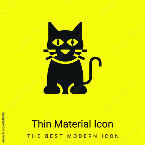 Black Cat minimal bright yellow material icon