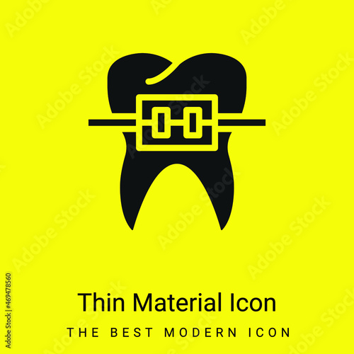 Braces minimal bright yellow material icon