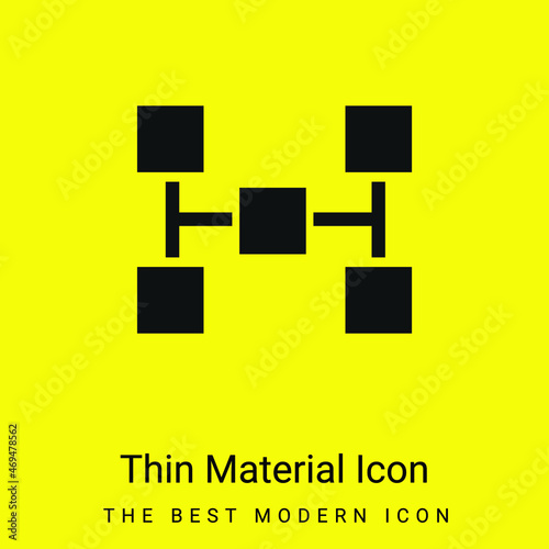 Blocks Scheme Of Five Squares minimal bright yellow material icon