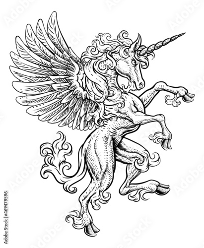 Pegasus Unicorn Rearing Ram...