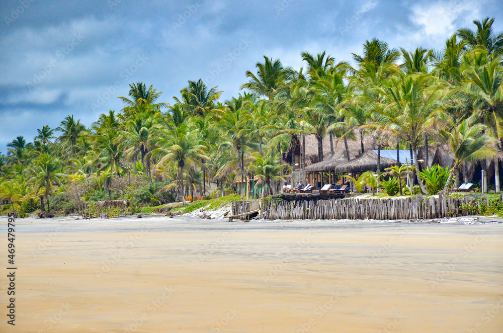 A beautiful view of Ilheus Beach in Bahia, Brazil.