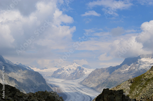 Swiss landscape with glacier