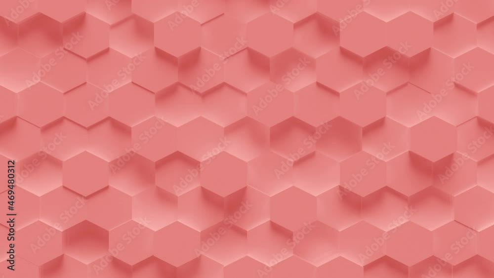 Minimal Hexagons Loop 1 Light Red. Random waving motion background made of small red hexagons. Honeycomb mesh. Coral red background. Abstract warm concept. Seamless loop.
Minimal Hexagons Loop 1 Light Red. Random waving motion background made of small red hexagons. Honeycomb mesh. Coral red background. Abstract warm concept. Seamless loop.
