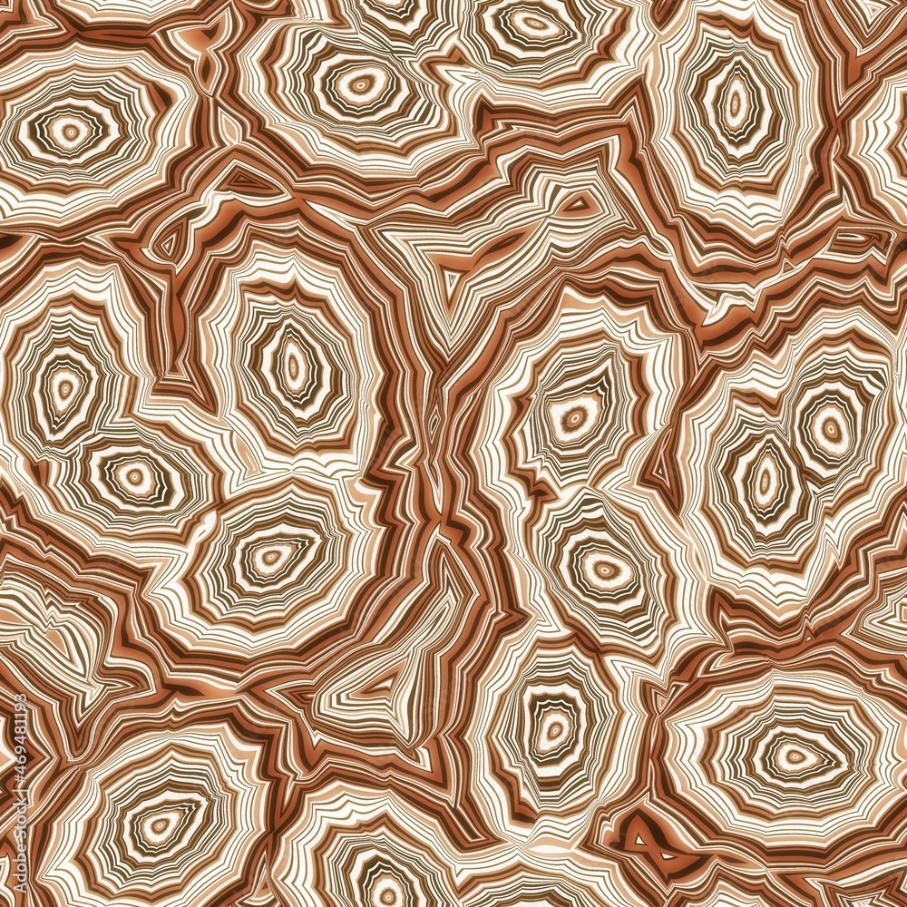 Fototapeta premium Seamless banded agate geode marble rock surface pattern design for print. High quality illustration. Infinite continuous repeat of agate mineral stone abstract wallpaper design.