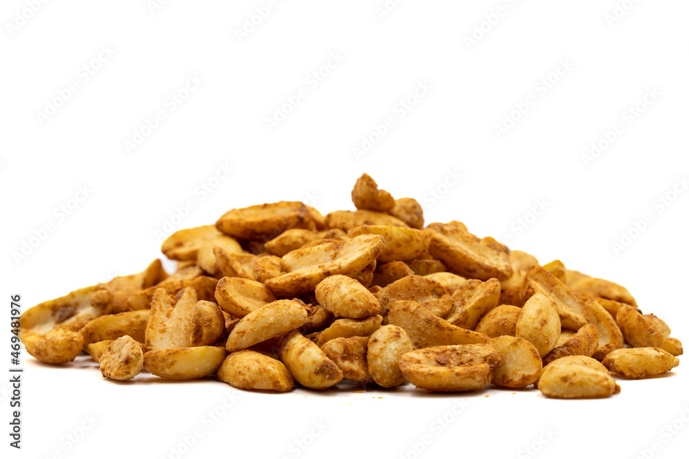 Salted roasted peanuts isolated on white background. Snack fresh nuts. close-up nuts Salted roasted peanuts isolated on white background. Snack fresh nuts. close-up nuts