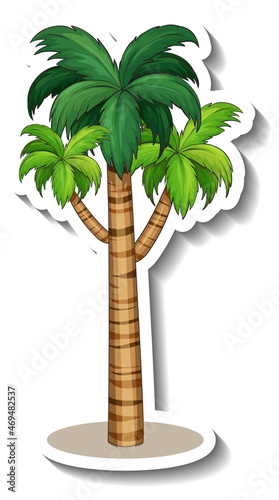 Palm tree sticker isolated on white background