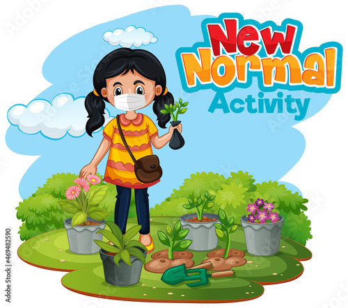 New Normal Activity with a girl at the garden
