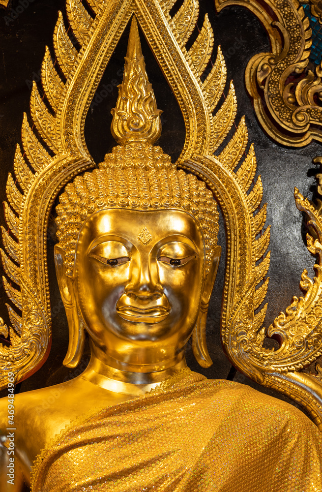 Thai Buddha Statue in Buddhist Church, Thailand