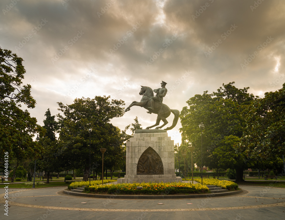 Samsun, Turkey. July 12, 2021 : Ataturk Monument at sunrise. Statue of Honor or Atatürk Monument is a monument situated in Samsun. dedicated to the landing of Mustafa Kemal in Samsun for the Turkish W