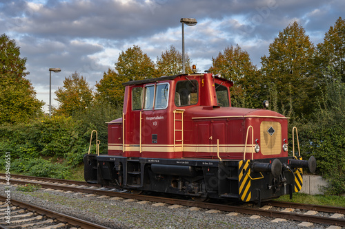 Diesel locomotive of the "Hespertalbahn" in Essen Kupferdreh / Germany