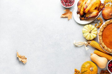 Thanksgiving dinner invitation or greeting card template