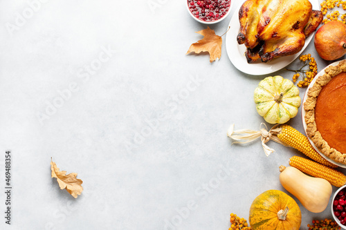 Thanksgiving dinner invitation or greeting card template