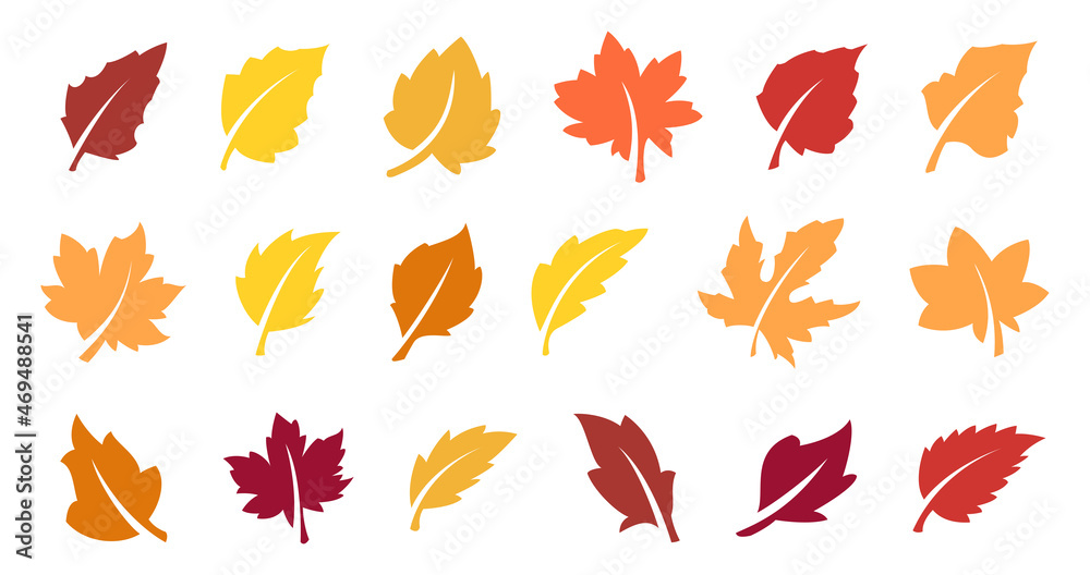 Fototapeta premium Autumn leaves set