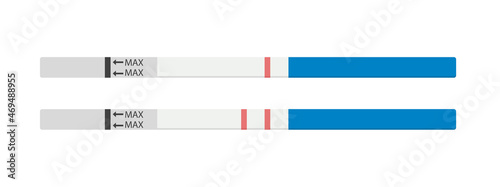 Two pregnancy tests. Positive and negative pregnancy test.