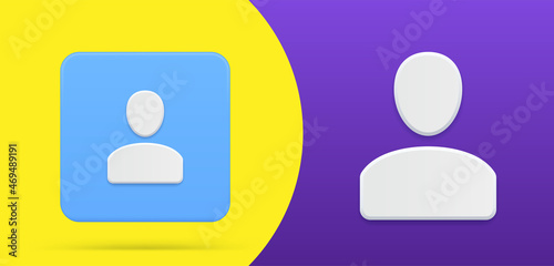 Simple human skittle staff avatar profile 3d icon button set vector illustration. Person user emblem