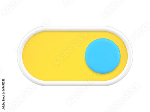 Toggle switch button turn on off modern electronic devices 3d icon vector illustration