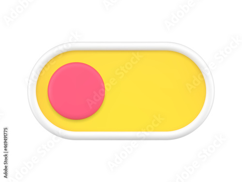 Toggle switch button turn on off modern electronic devices 3d icon vector illustration