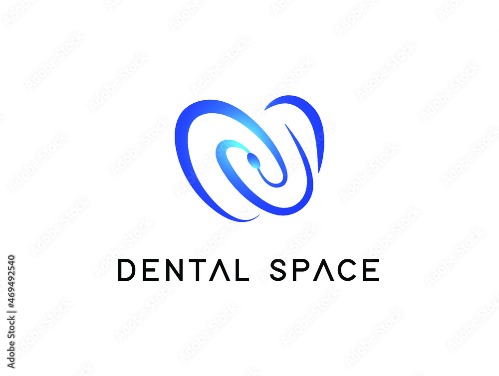 space logo, dental logo, health logo for company, space logo with dental