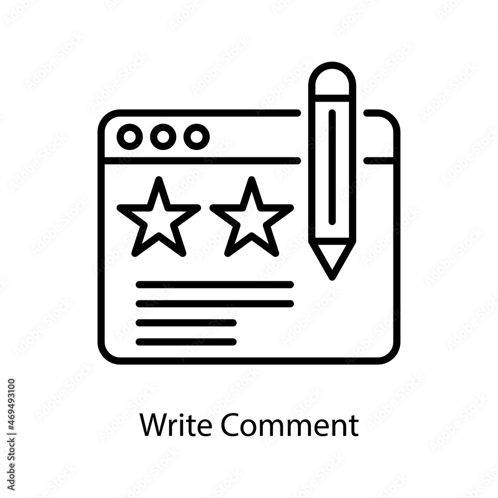 Write Comment vector Outline Icon Design illustration. Social Media Symbol on White background EPS 10 File Write Comment vector Outline Icon Design illustration. Social Media Symbol on White background EPS 10 File