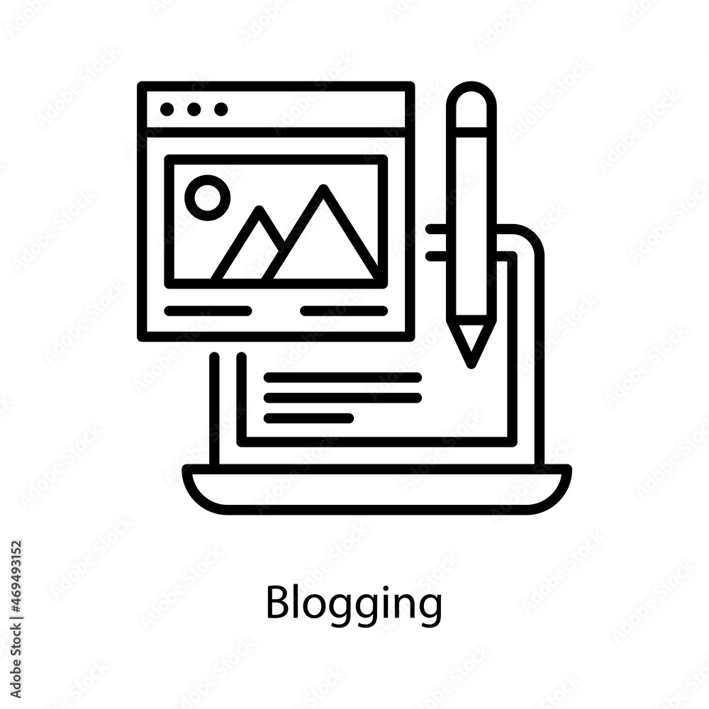 Blogging vector Outline Icon Design illustration. Social Media Symbol on White background EPS 10 File Blogging vector Outline Icon Design illustration. Social Media Symbol on White background EPS 10 File