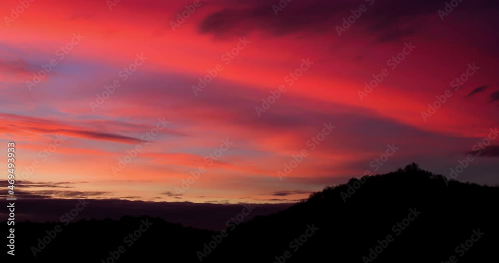 Vanilla sky sunset with intense vivid colors