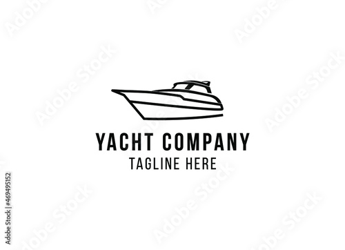 The luxury yacht design inspiration logo template. 