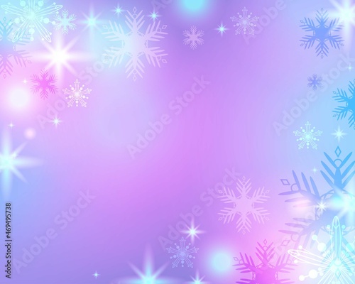 Rainbow pastel snowflake star light Christmas background