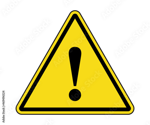 General Warning Label Warning Sign. International General Warning Hazard Symbol.